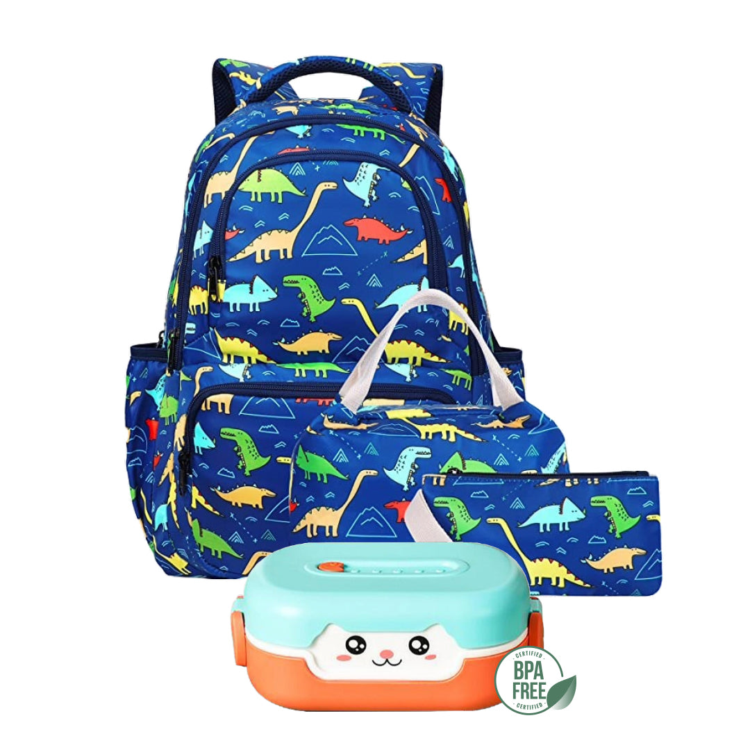 Combo 1 Set Mochila dinosaurios + Tupper