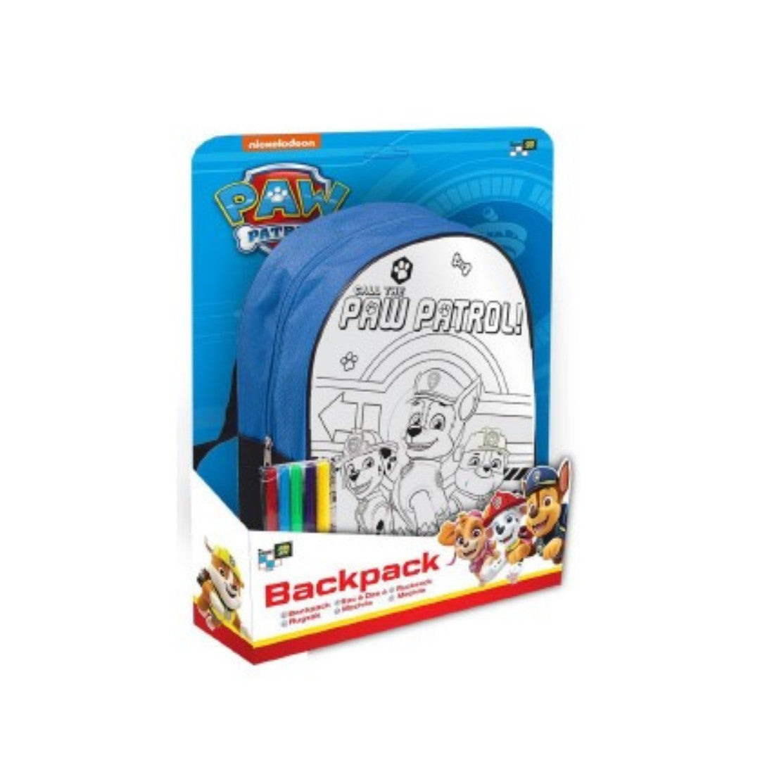 Mochila Paw Patrol y Gabby Para Colorear Set Completo