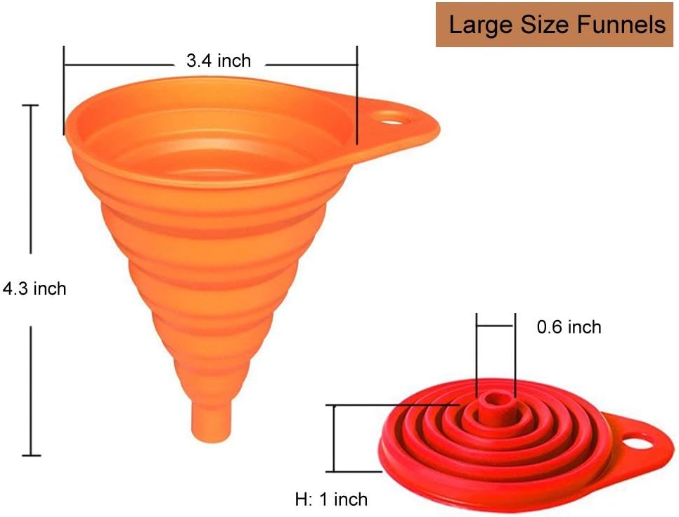 Juego De 4 Embudos Plegables De Silicona