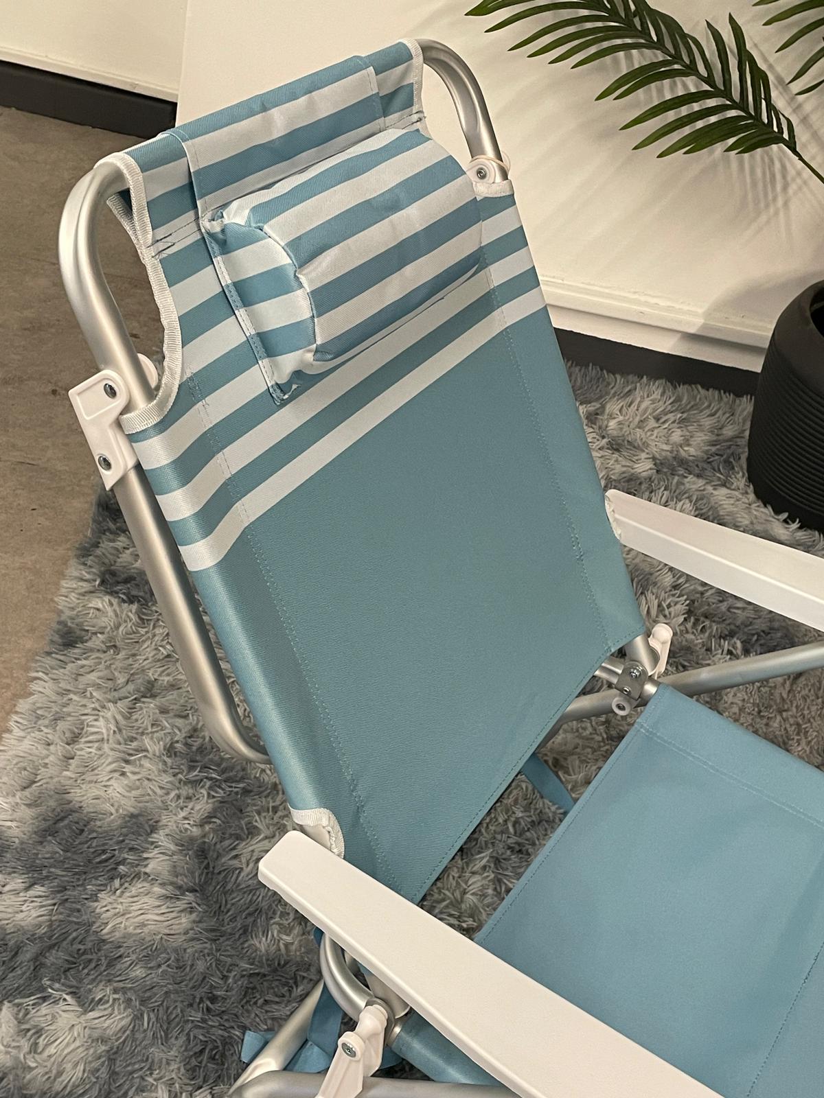 Silla Reposera Mochila De Playa Con Bolsillo