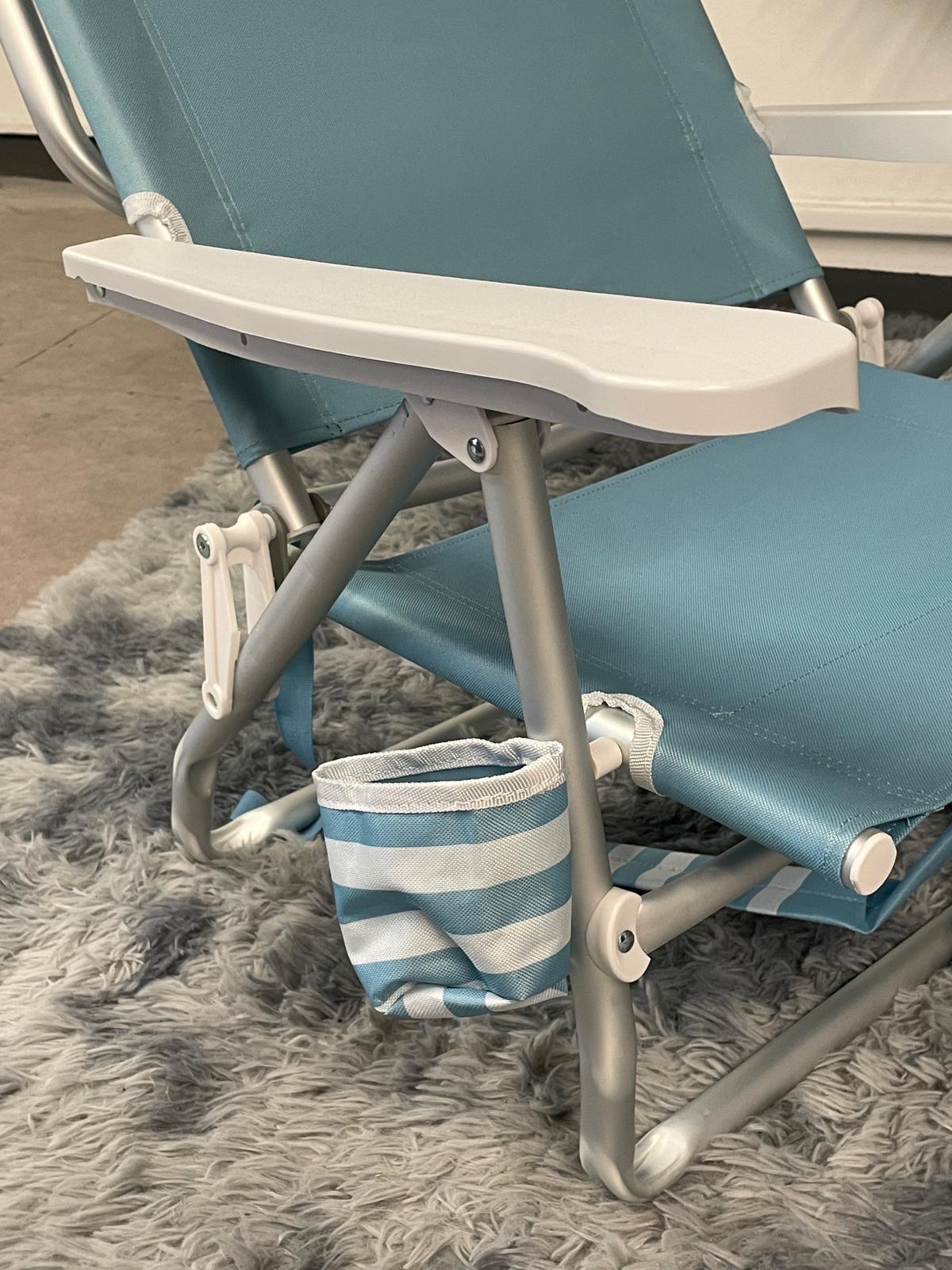 Silla Reposera Mochila De Playa Con Bolsillo