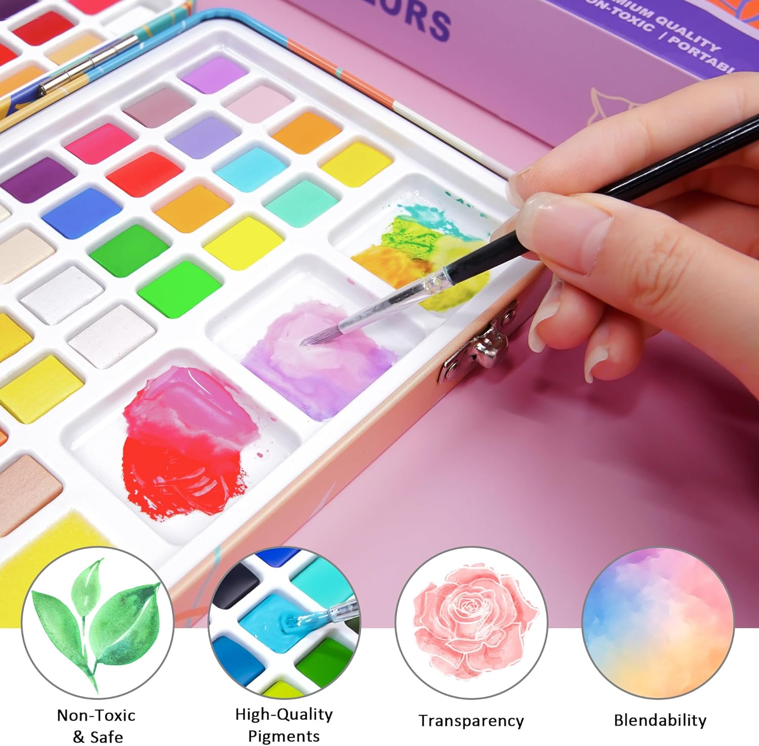 Juego De Acuarela De 138 Colores + Accesorios