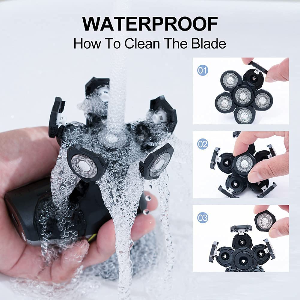 Afeitadora para calvos 6 en 1 recargable+ accesorios y cabezales.