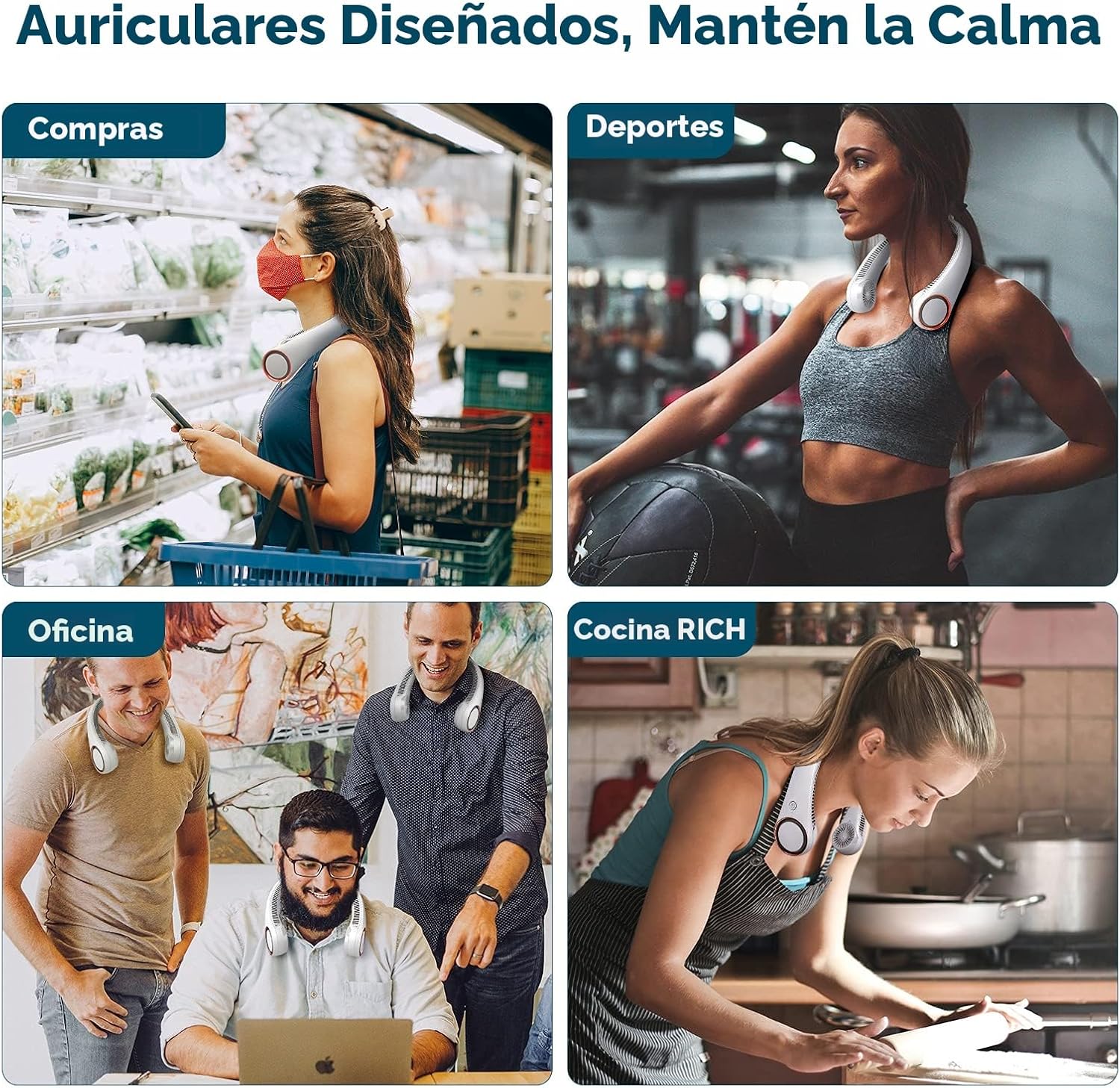 Ventilador De Cuello Sin Aspas 78 Salidas de Aire