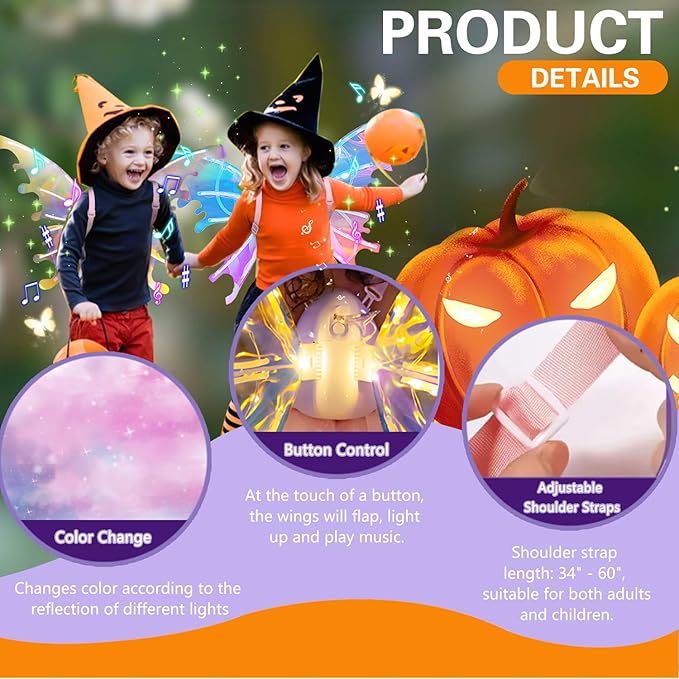 Alas Iluminadas Con Movimiento Sonido Y Luces