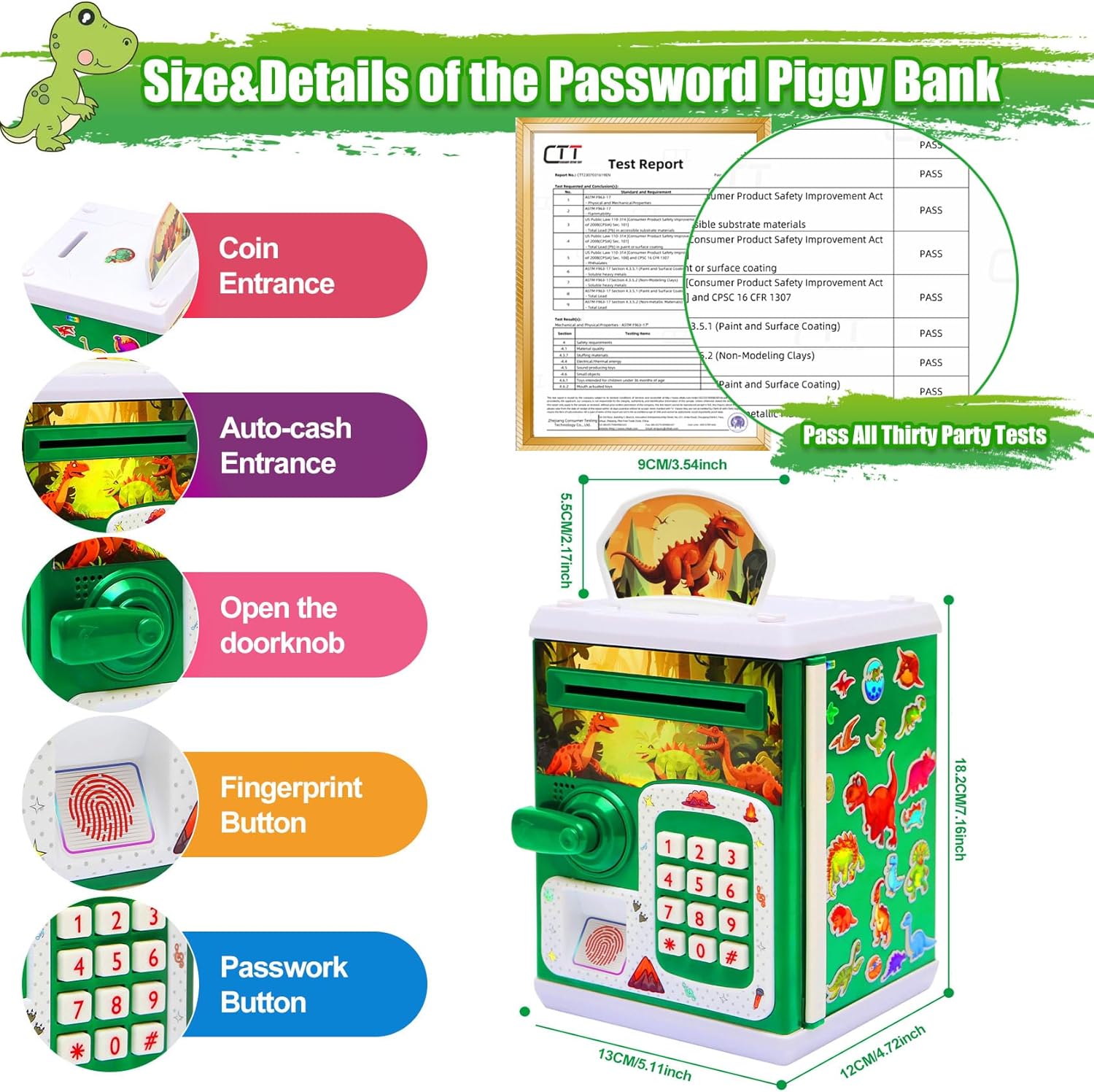 Alcancía Para Niños Cajero De Billete Y Moneda