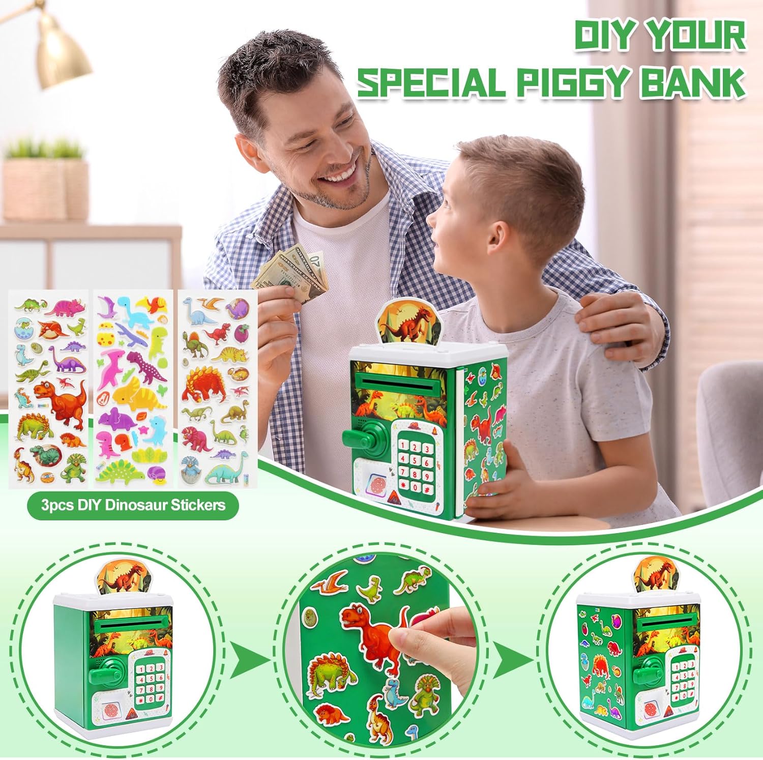 Alcancía Para Niños Cajero De Billete Y Moneda