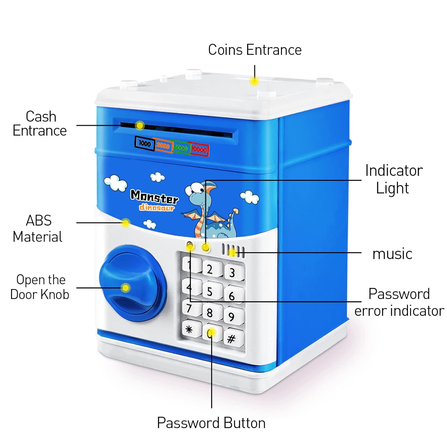 Alcancía Infantil Monedas Y Billetes Contraseña