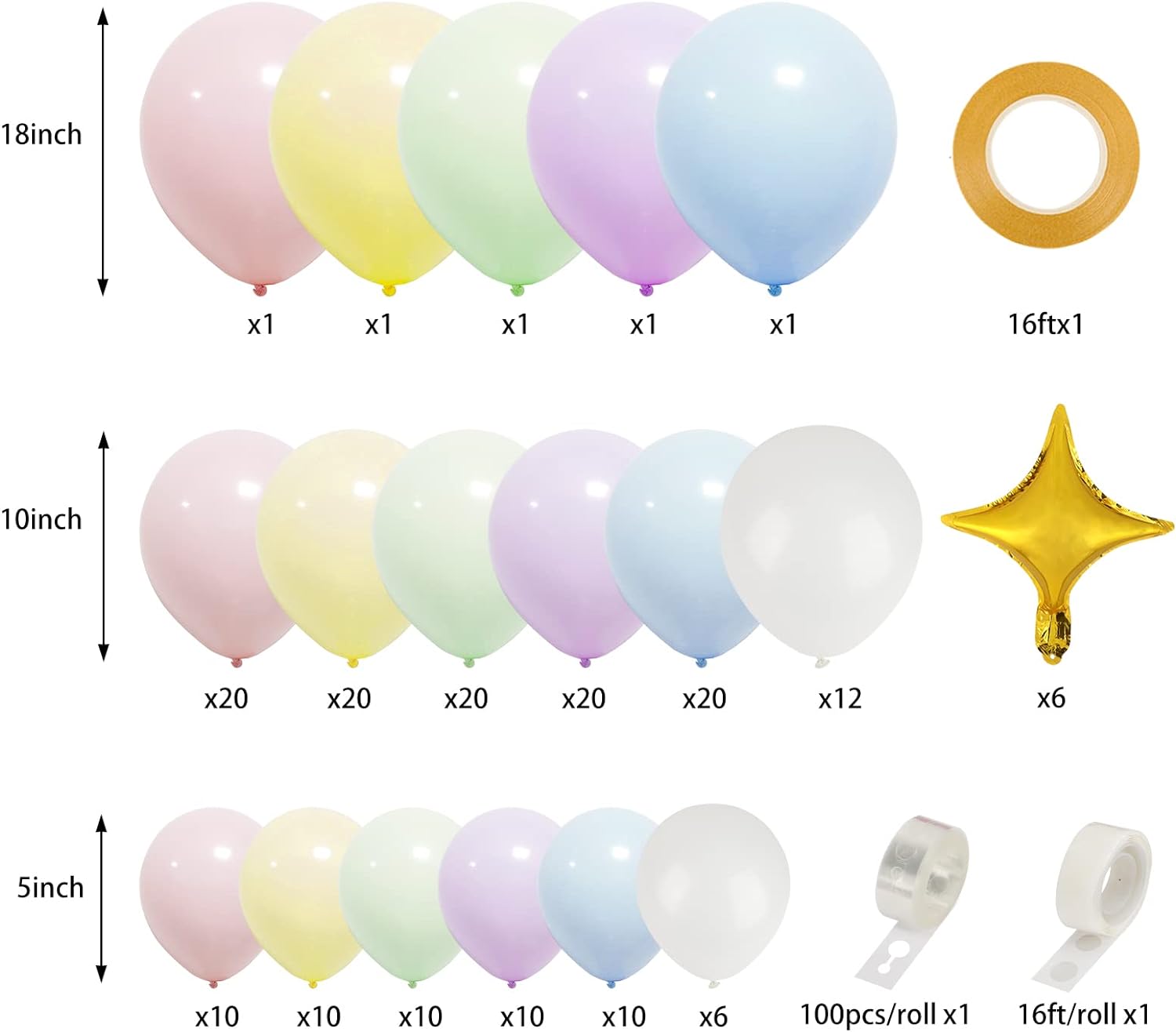 Globos De Látex De Color Pastel X182 Orgánica