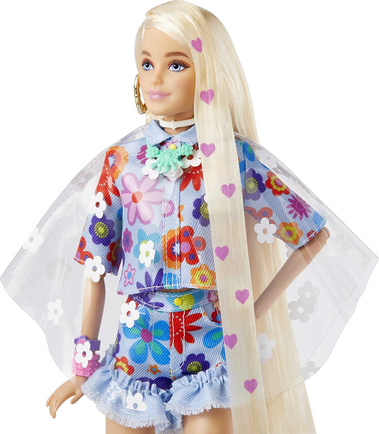 Barbie Muñeca Extra Con Traje Floral Y Conejo