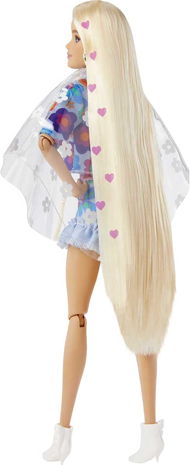 Barbie Muñeca Extra Con Traje Floral Y Conejo