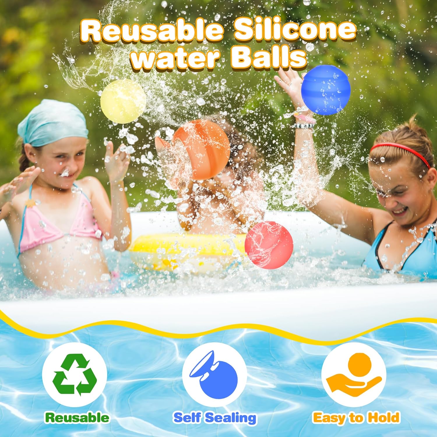 10 Bombas De Agua Reutilizables Silicona Suave