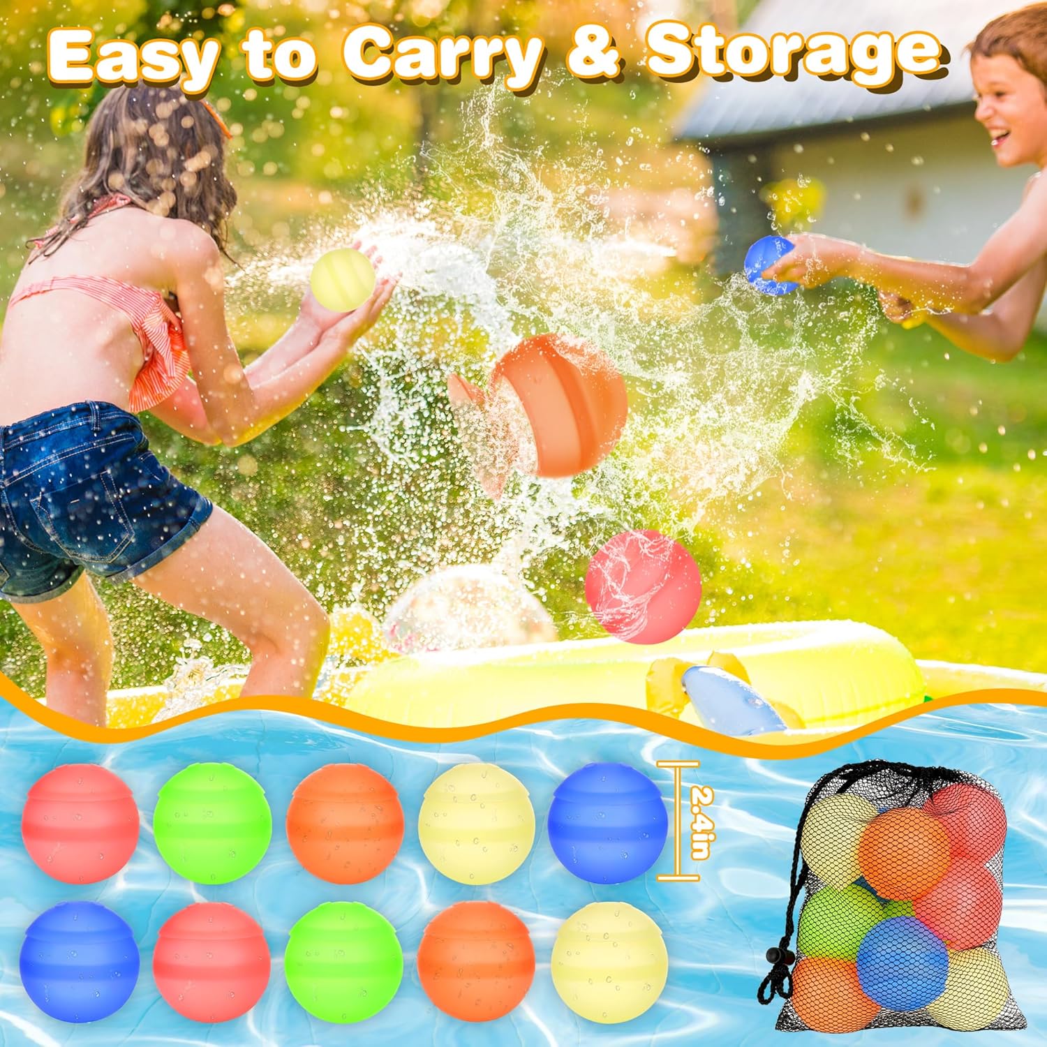 10 Bombas De Agua Reutilizables Silicona Suave