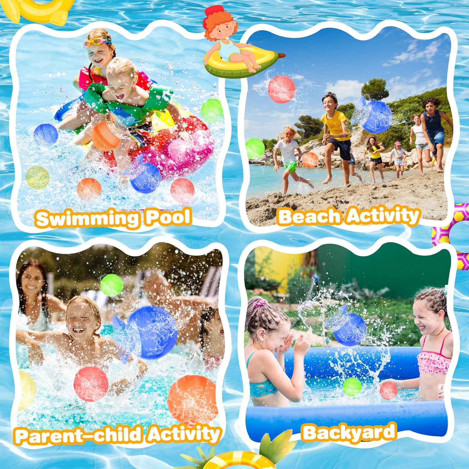 10 Bombas De Agua Reutilizables Silicona Suave