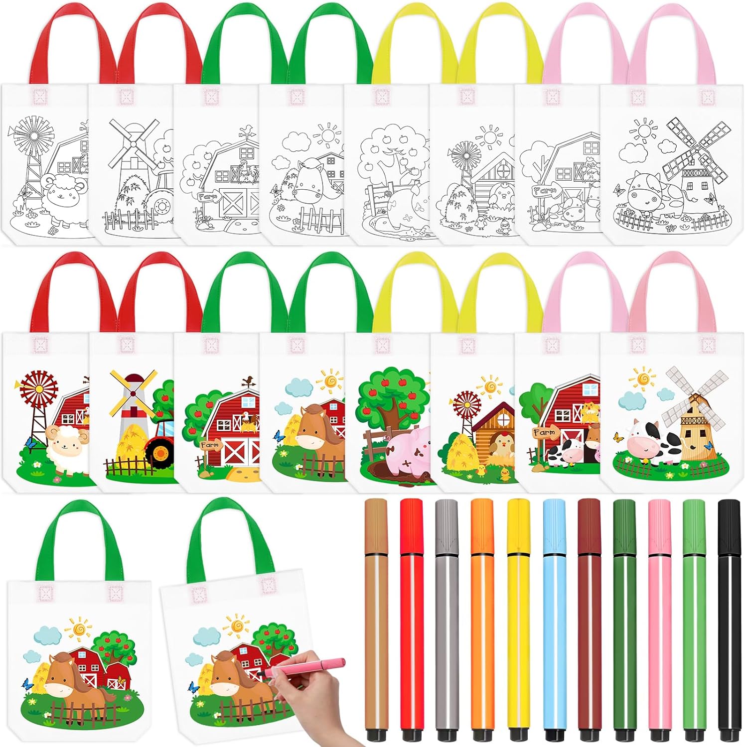 Bolsitas Para Colorear Pack 24 Bolsas + Colores