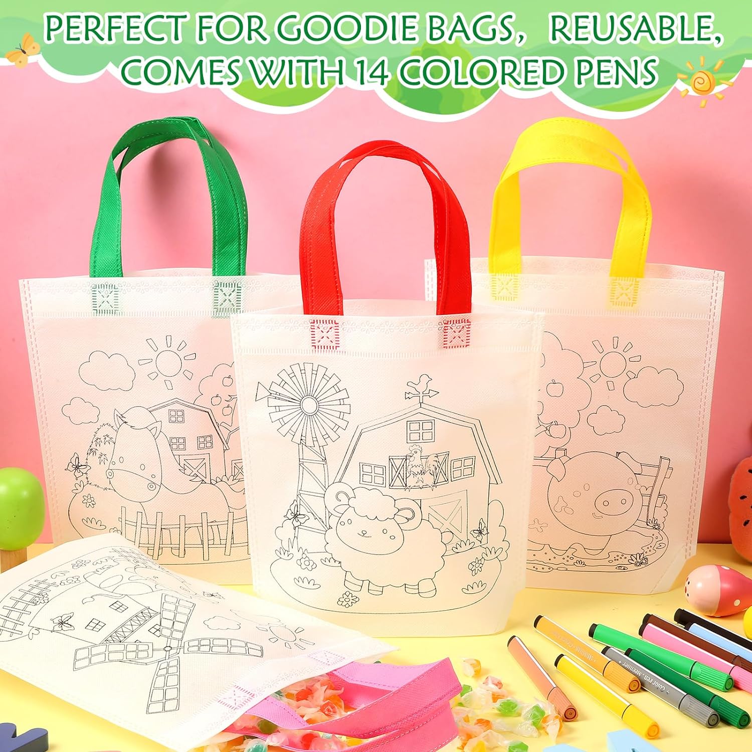 Bolsitas Para Colorear Pack 24 Bolsas + Colores