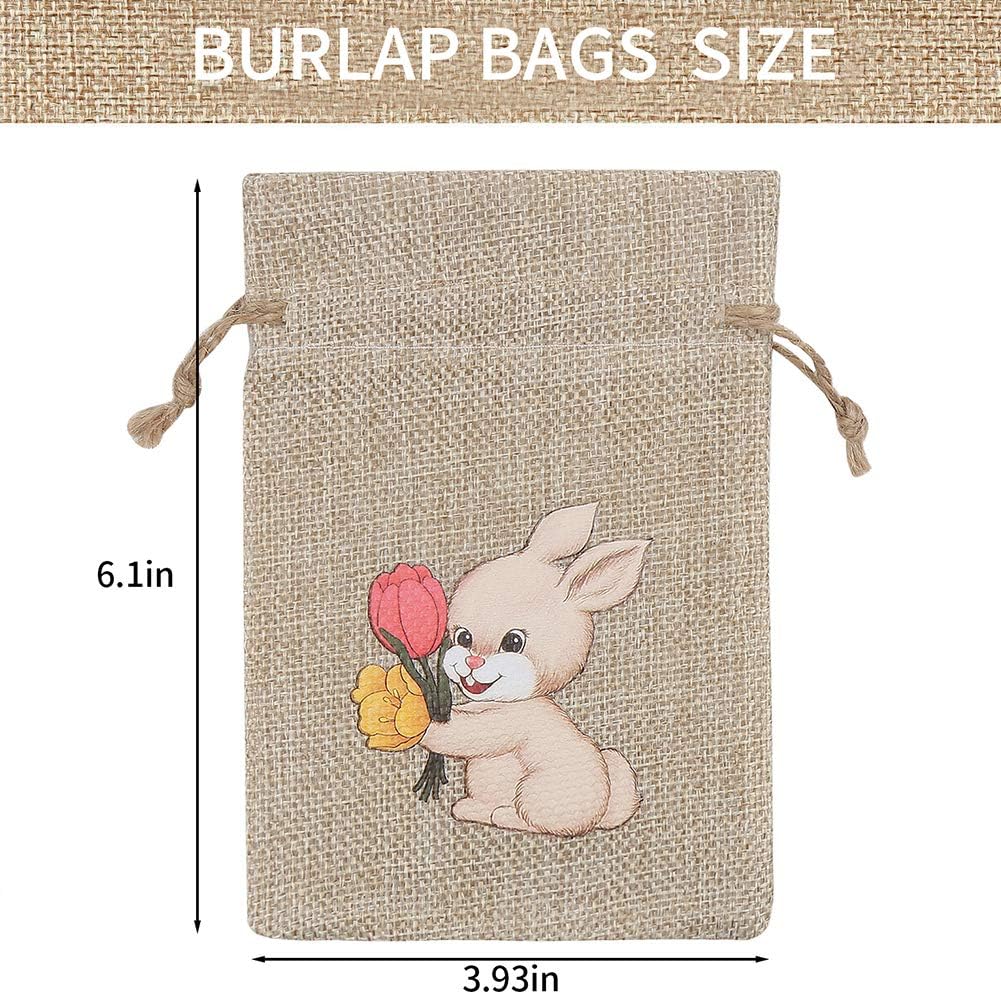 36 Bolsas De Arpillera De Pascua Con Cordón