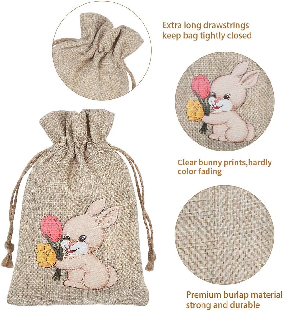 36 Bolsas De Arpillera De Pascua Con Cordón