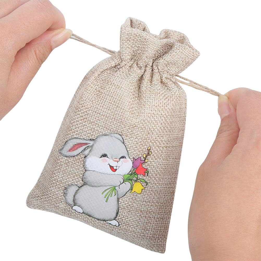 36 Bolsas De Arpillera De Pascua Con Cordón