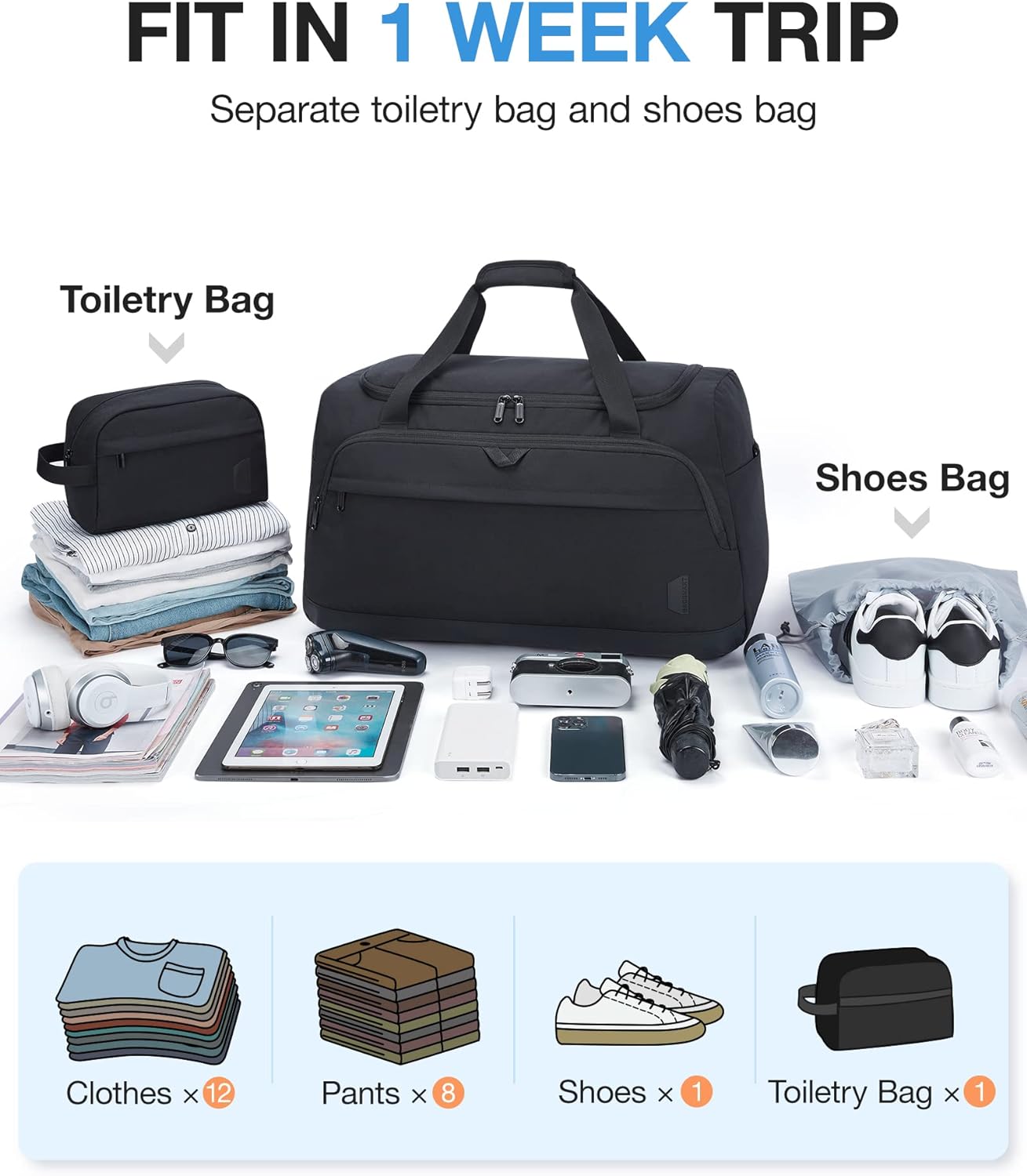 Bolso De Viaje Con Necessaire De Gran Capacidad