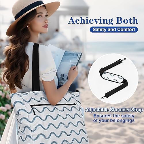 Bolso De Playa + Neceser Impermeable Lona Grande