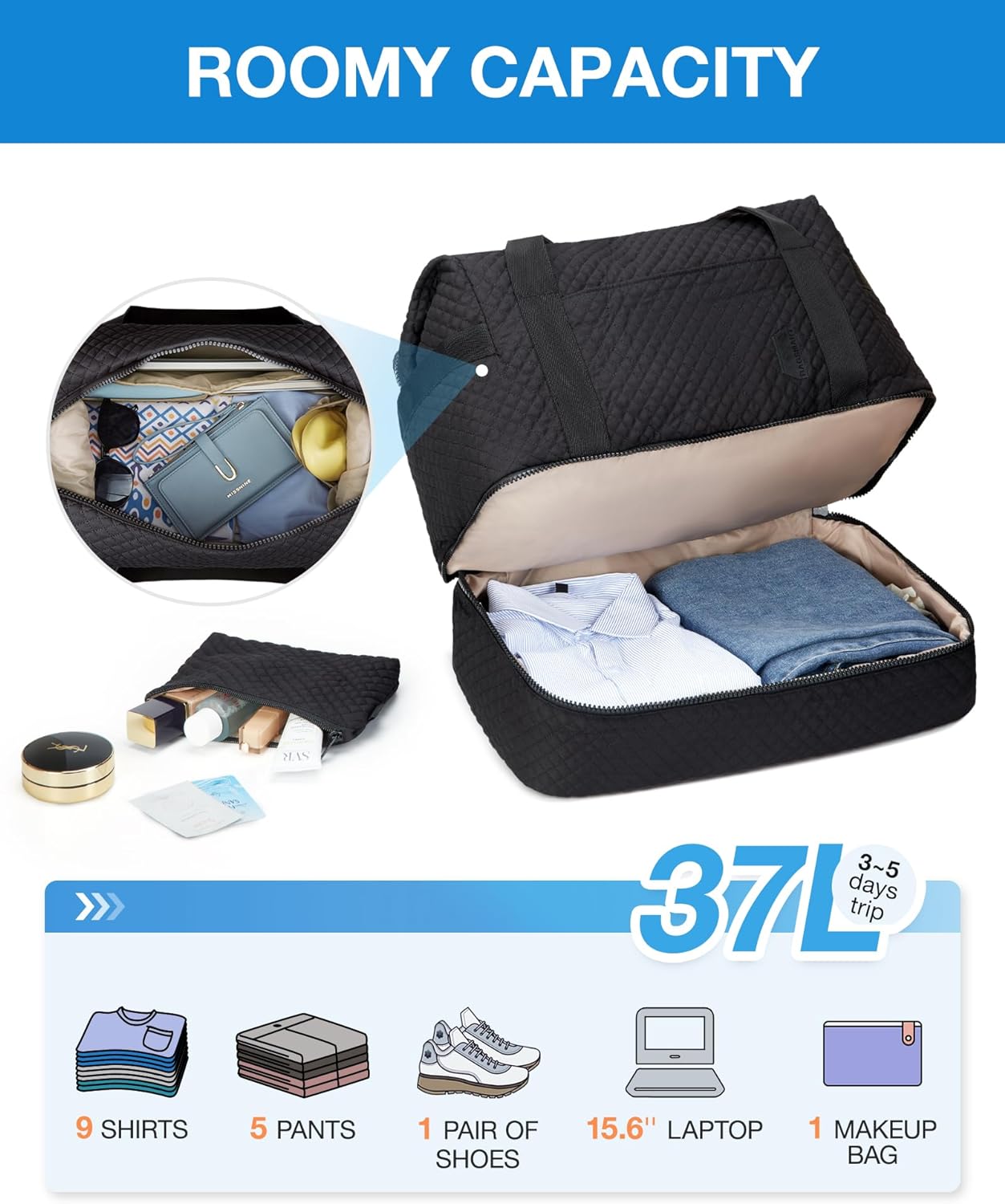 Bolso De Viaje Y Necessaire Gran Capacidad