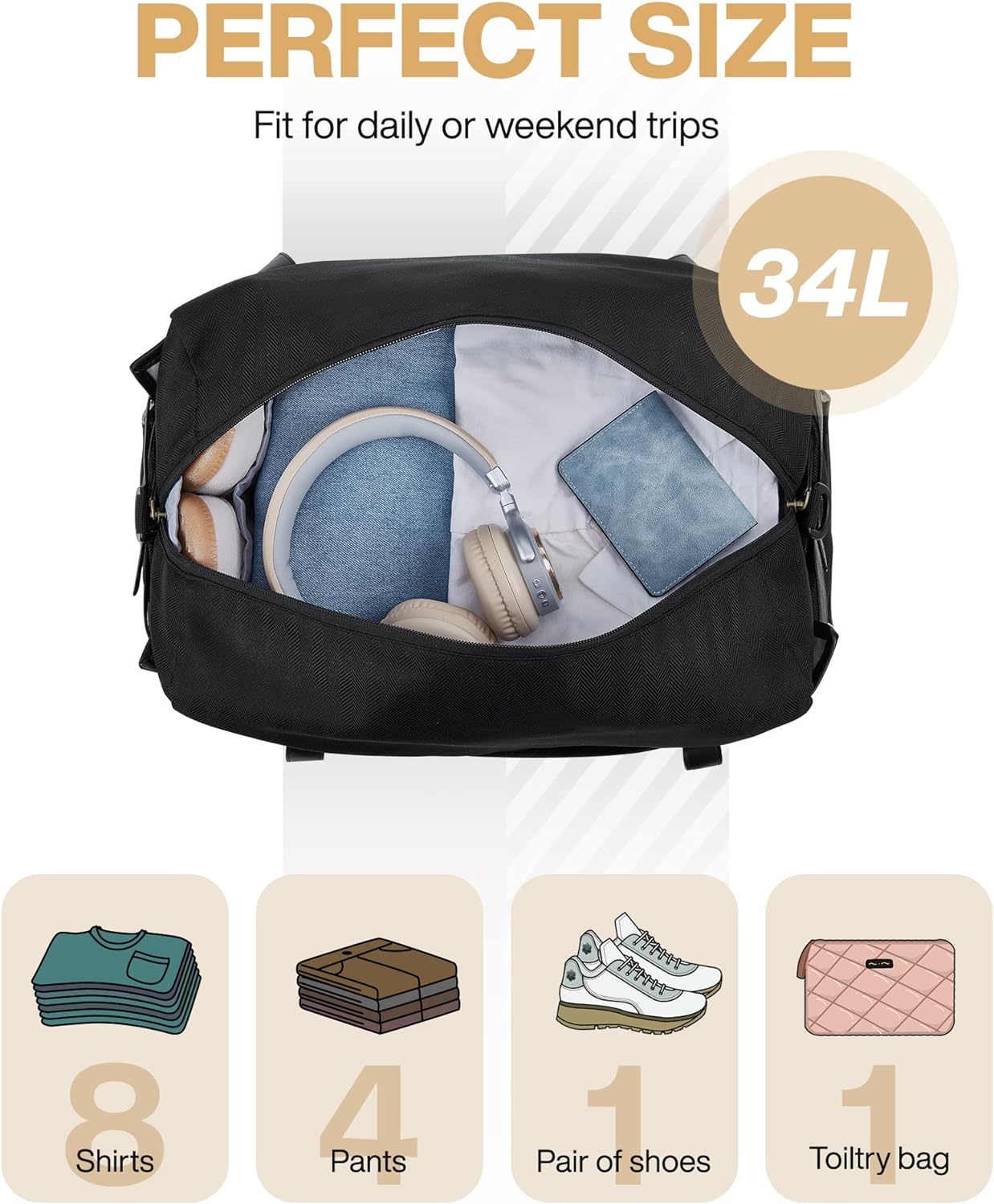 Bolso De Lona Para Viajes Con Sobre De Zapatos