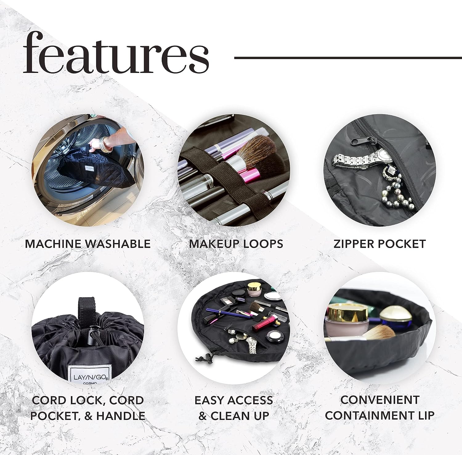 Organizador De Cosméticos y maquillaje con Cordón ajustable