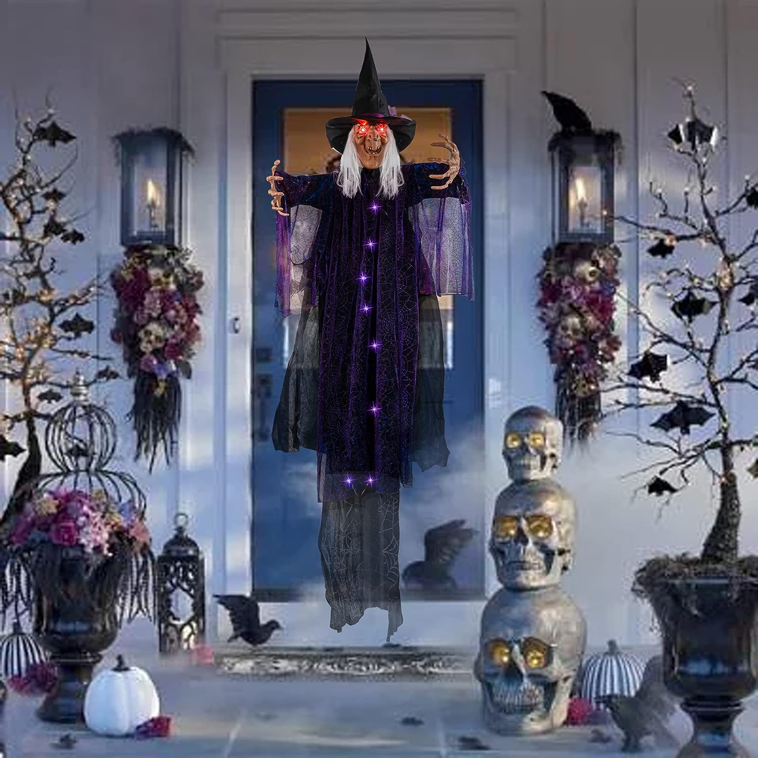 Bruja Colgante 1.8metros Halloween Luz Y Sonido