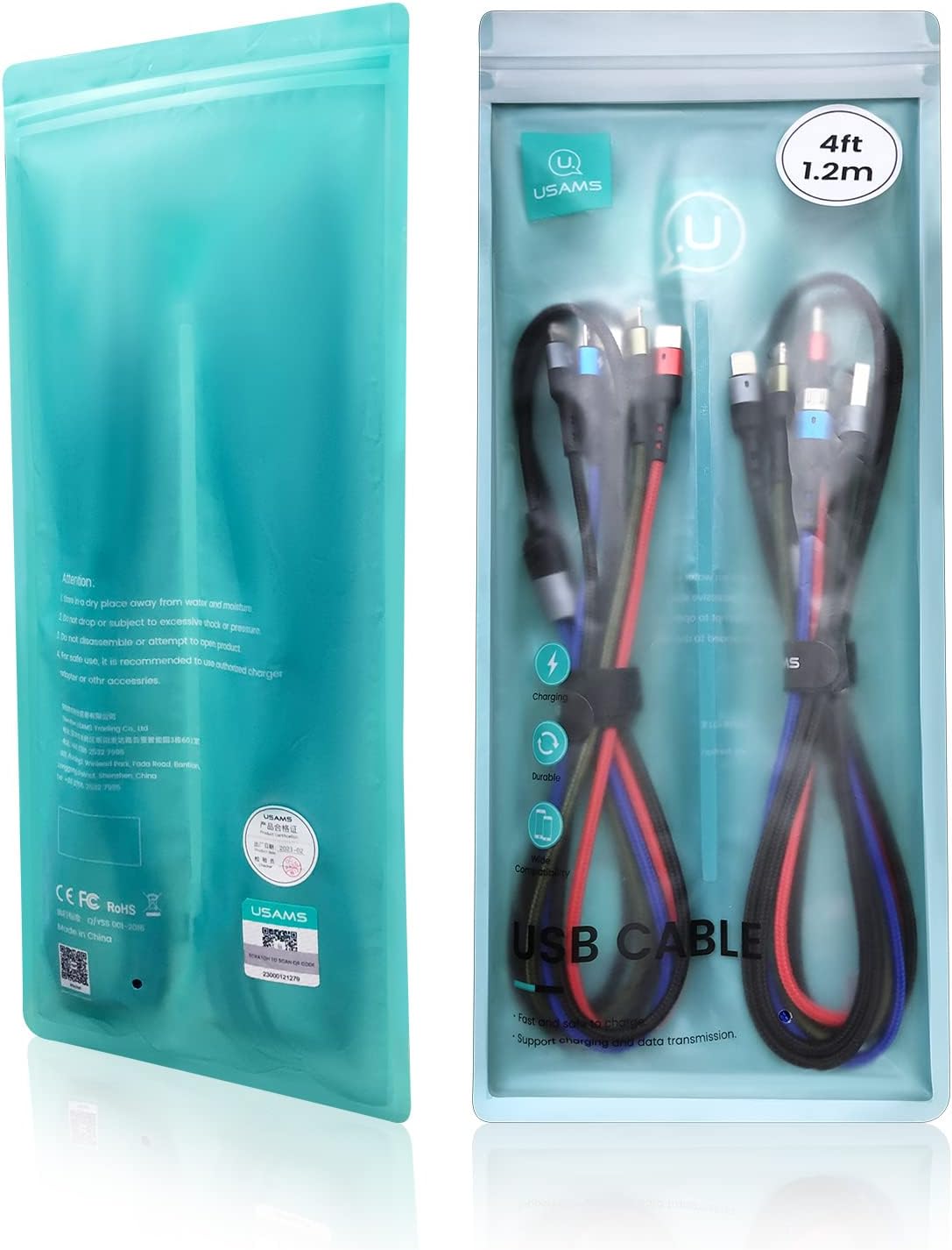 Cable De Carga Múltiple Pack X2 Largo 120cm