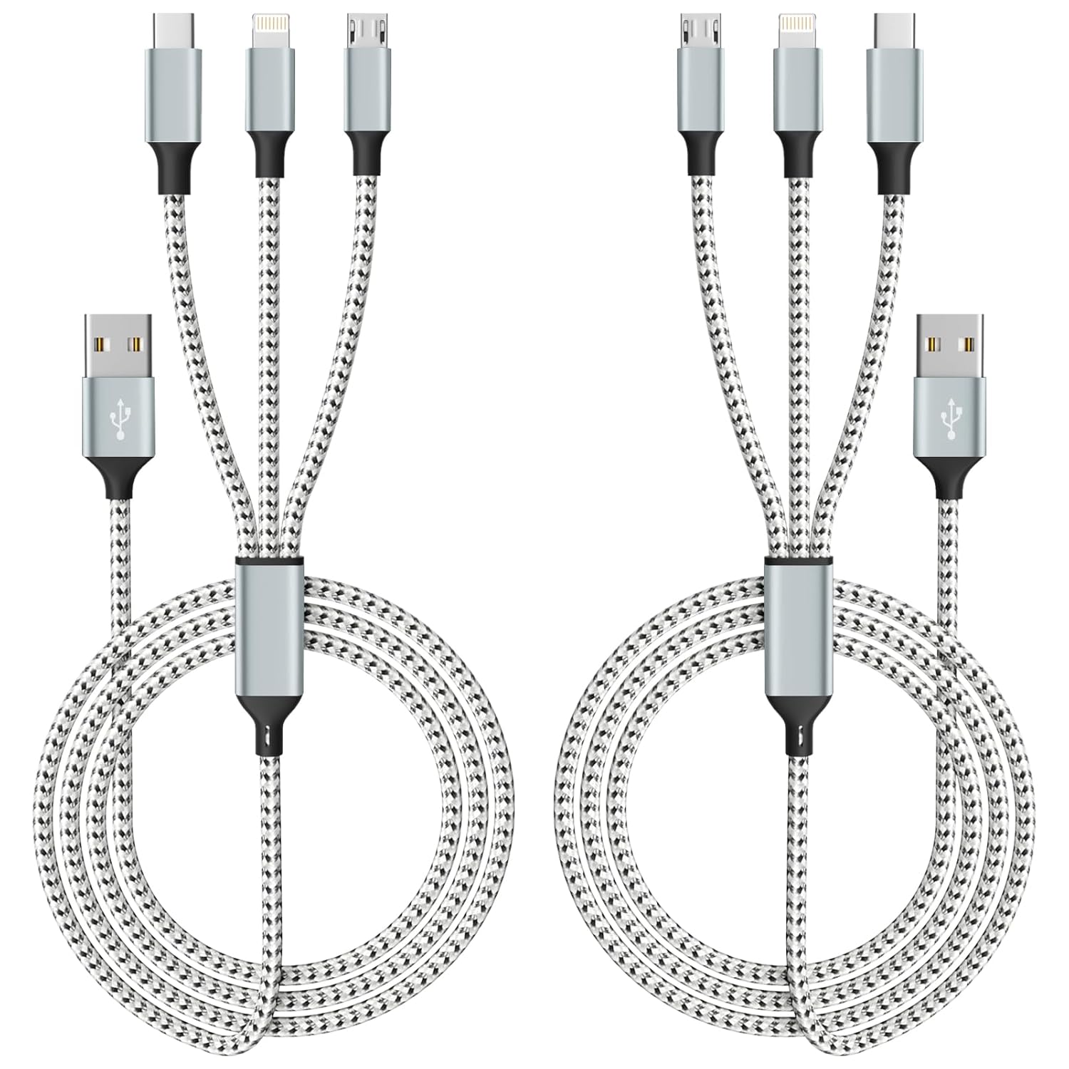Cables De Carga Múltiple 3 En 1 Nailon Trenzado
