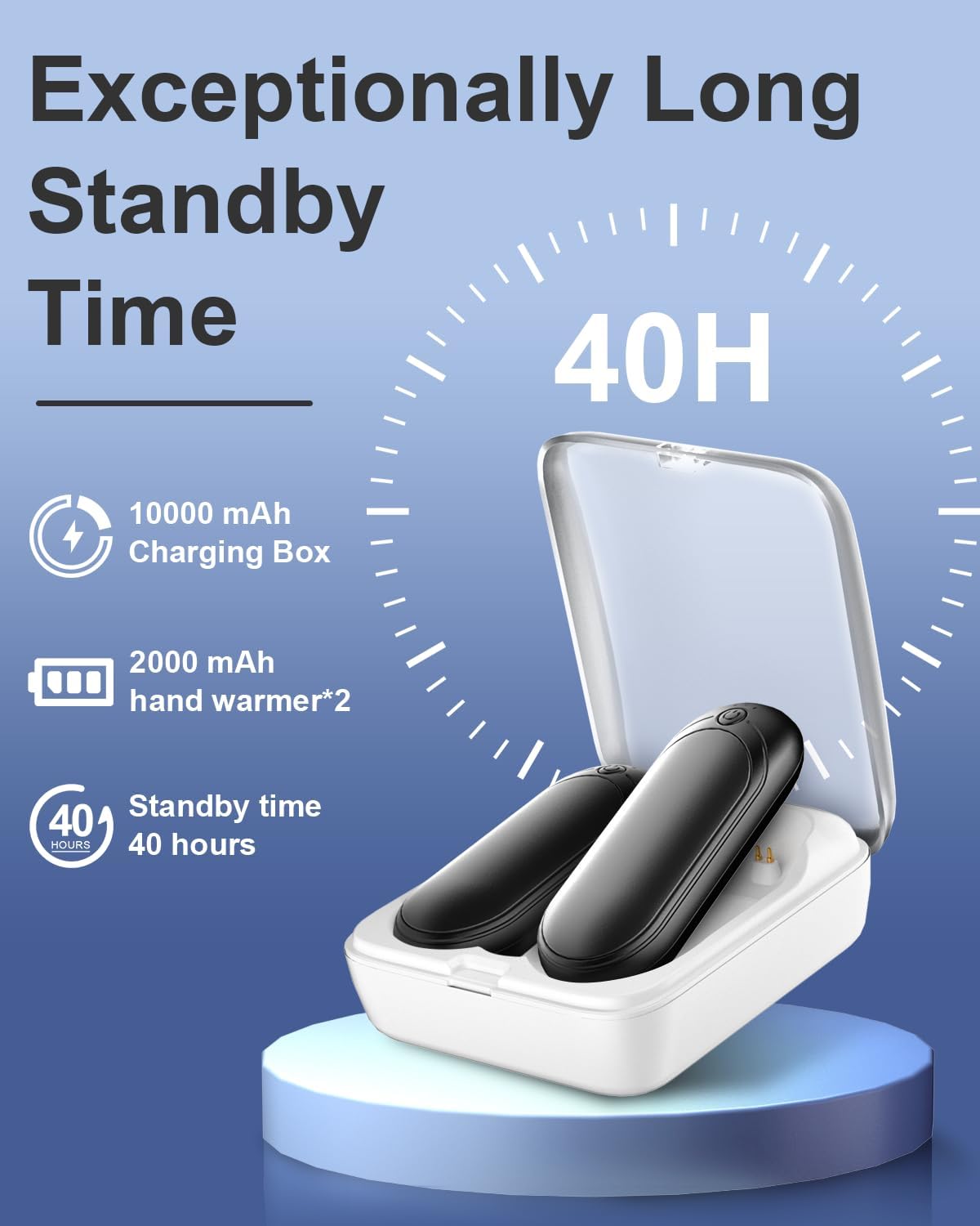 Calentador De Manos x2 Recargable 10000 Mah Usb portátil