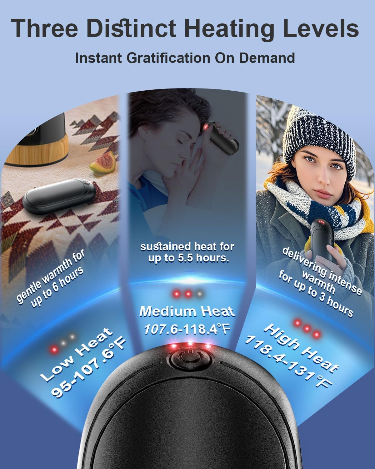 Calentador De Manos x2 Recargable 10000 Mah Usb portátil