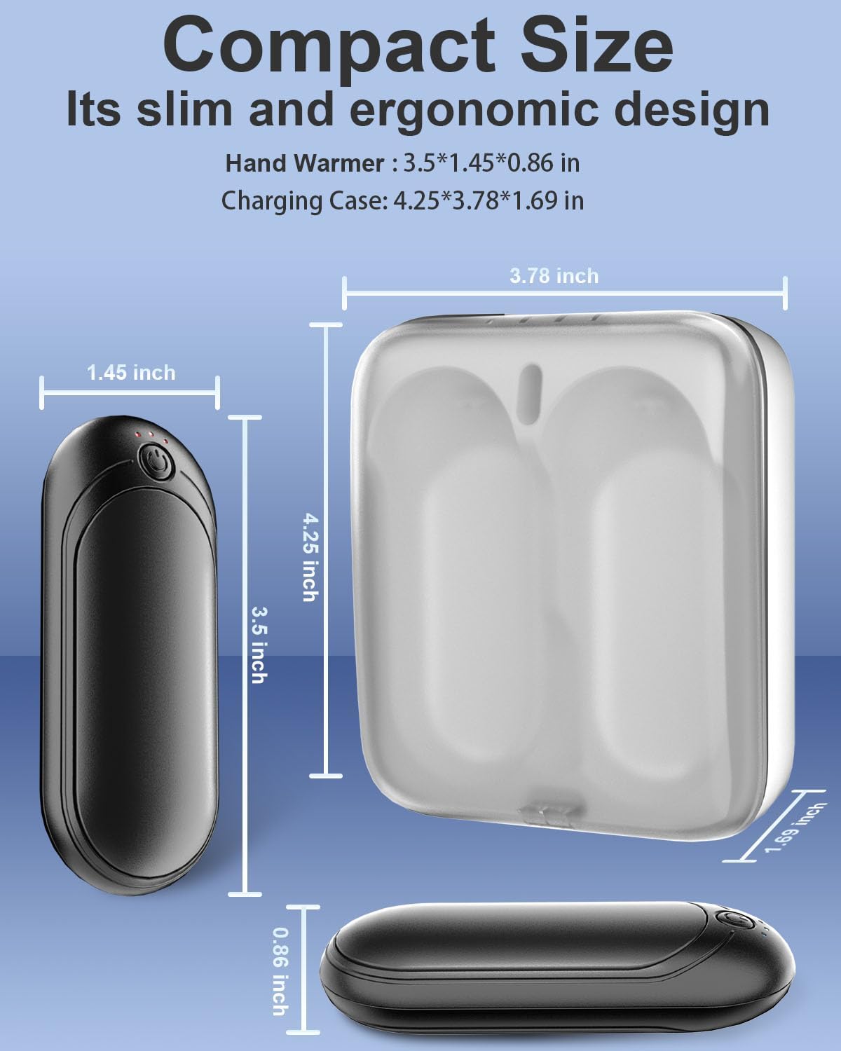 Calentador De Manos x2 Recargable 10000 Mah Usb portátil