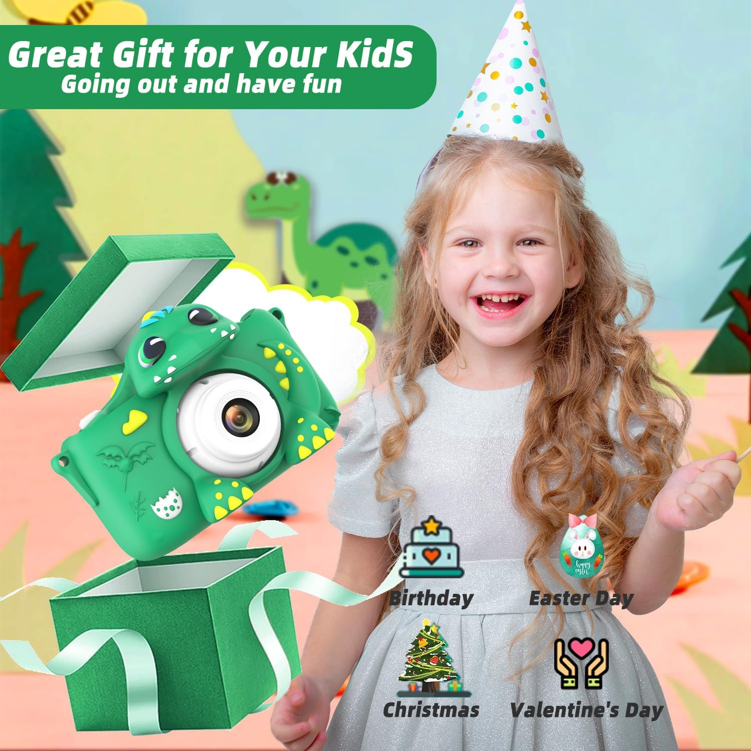 Cámara Digital Para Niños Con Tarjeta Sd 64 Gb