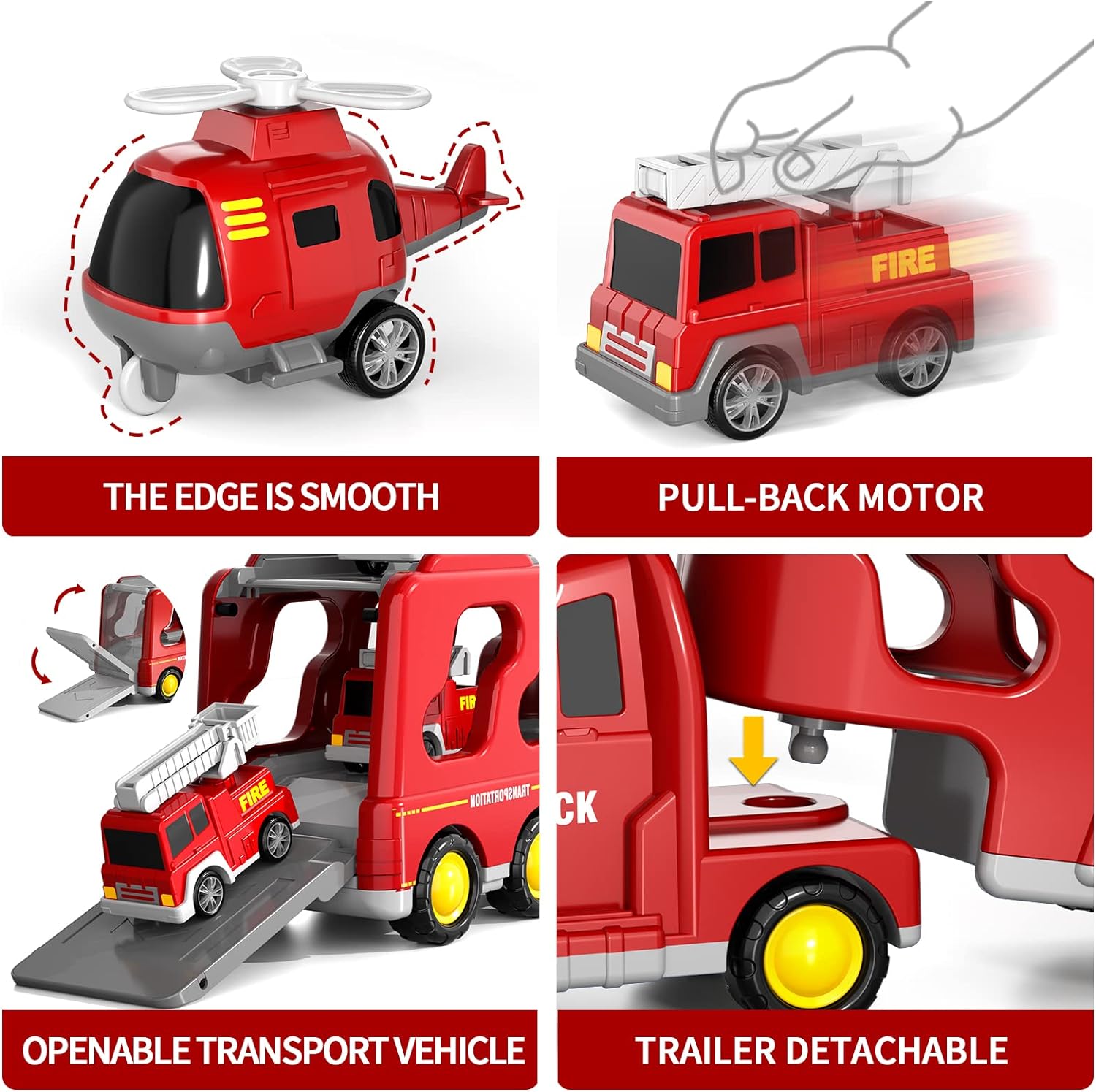 Camiones Grandes Y Chicos Sonido y luces Juego Completo