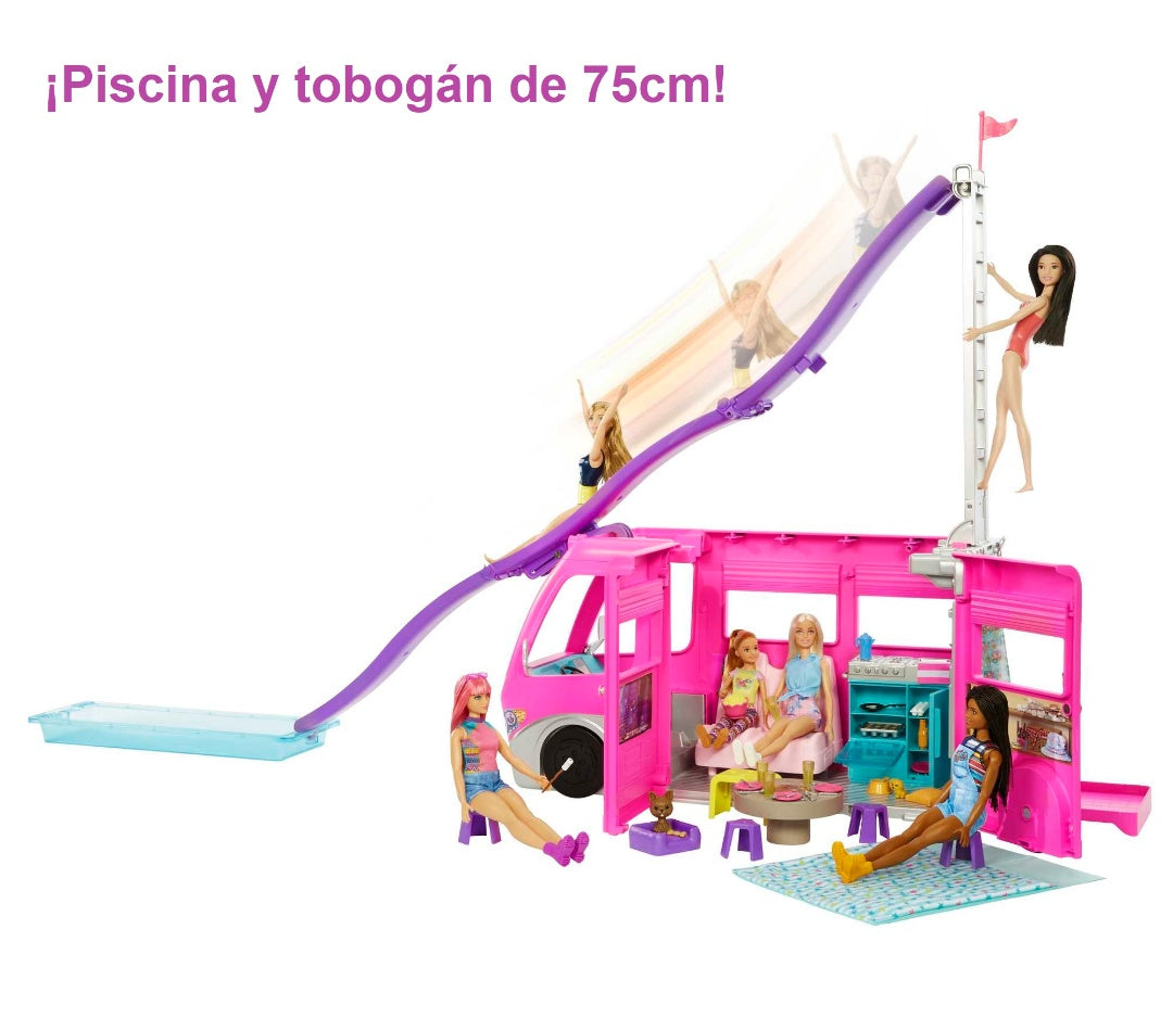 Barbie Camper 3 en 1 Barco Piscina Camion + Accesorios