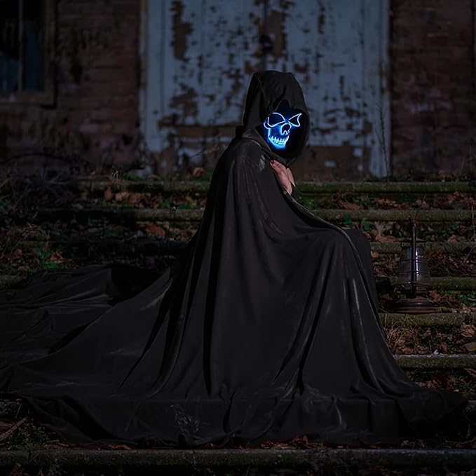 Disfraz De Cosplay Con Máscara De Luz Halloween