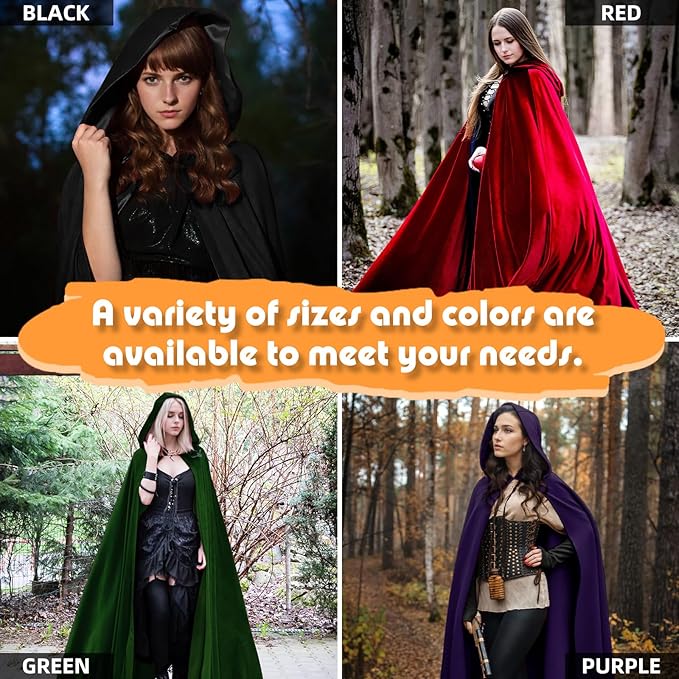 Capa Con Capucha De Terciopelo Adultos halloween