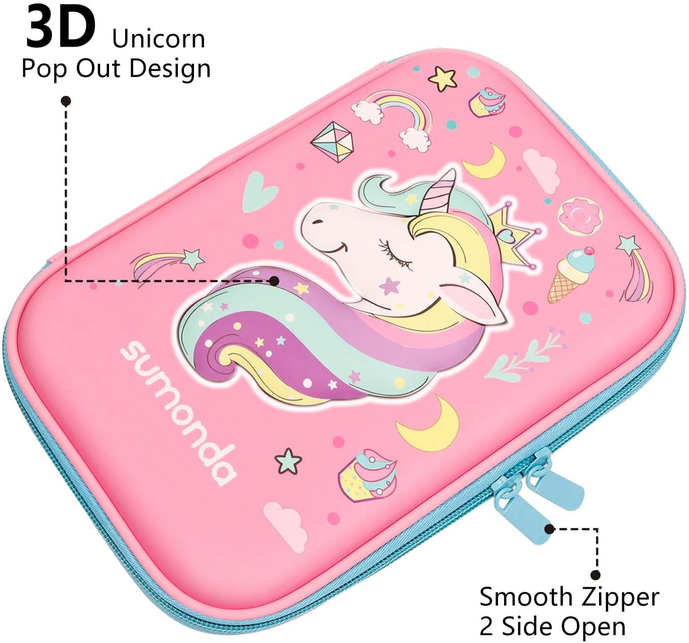 Cartuchera Infantil Unicornio 3d Gran Capacidad