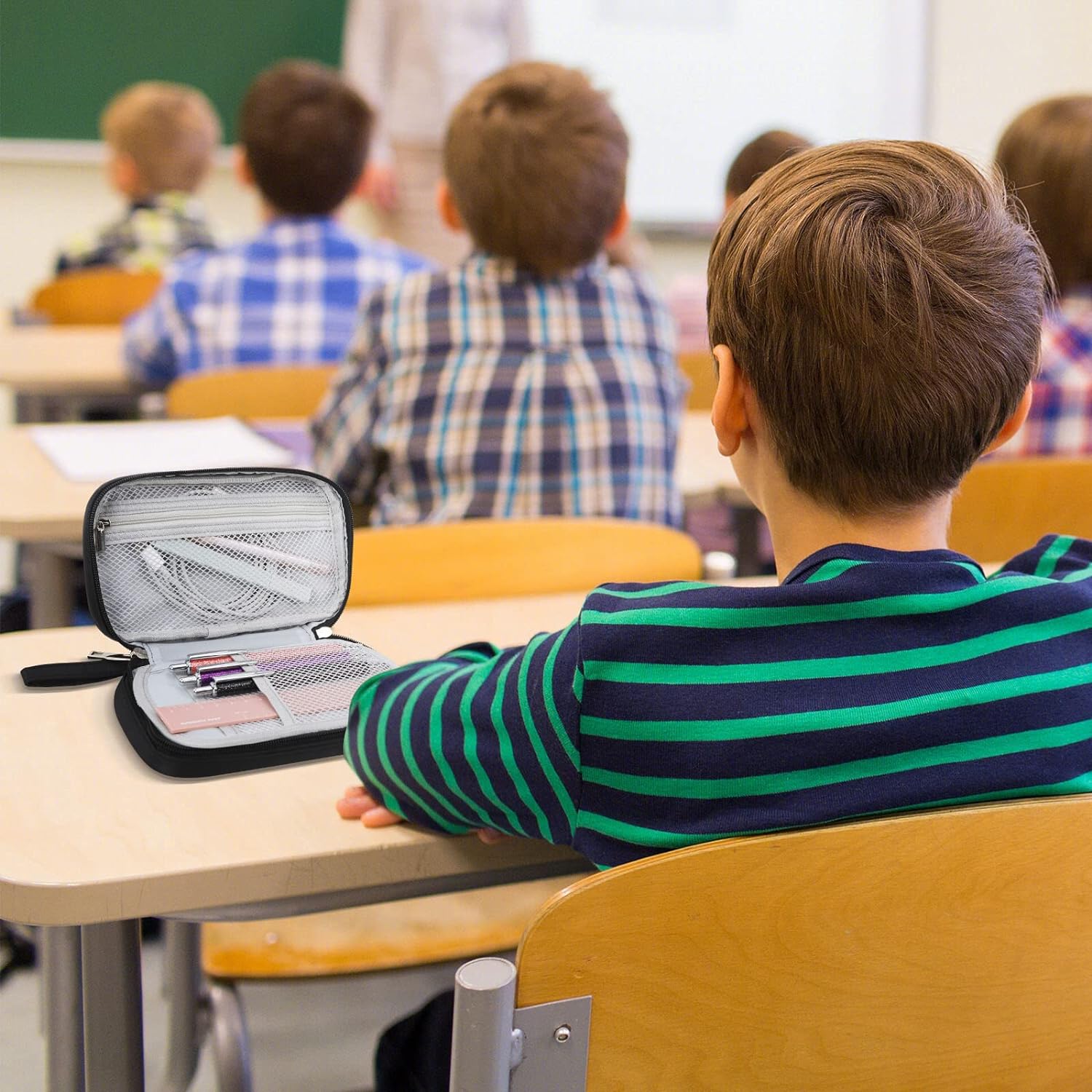 Cartuchera Gran Capacidad E Impermeable Negra