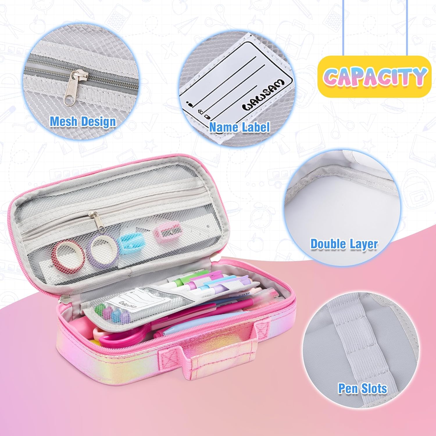 Estuche Para Lápices De Unicornio Lentejuelas