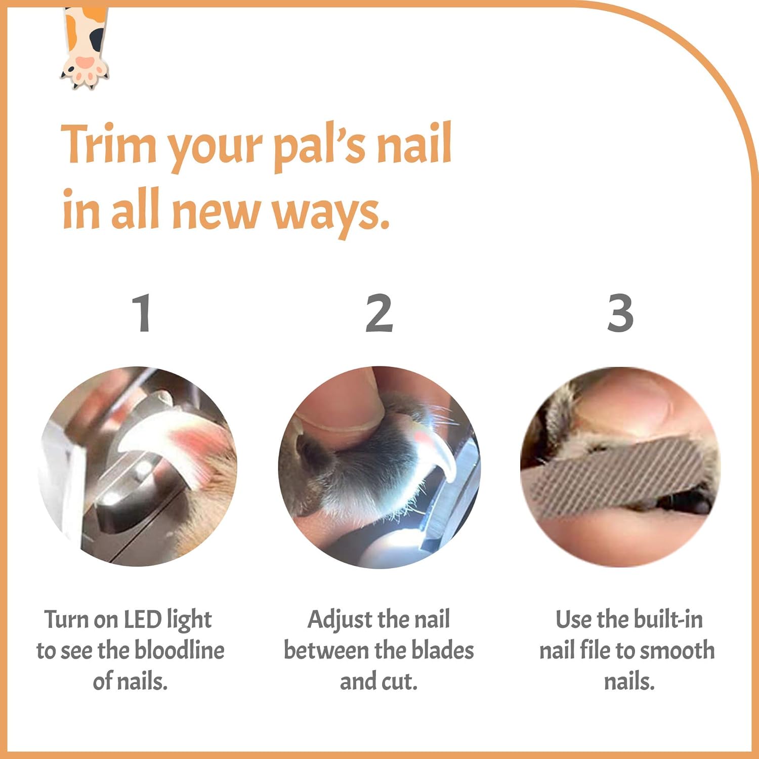 Corta Uñas De Mascota Con Luz Ultrabrillante