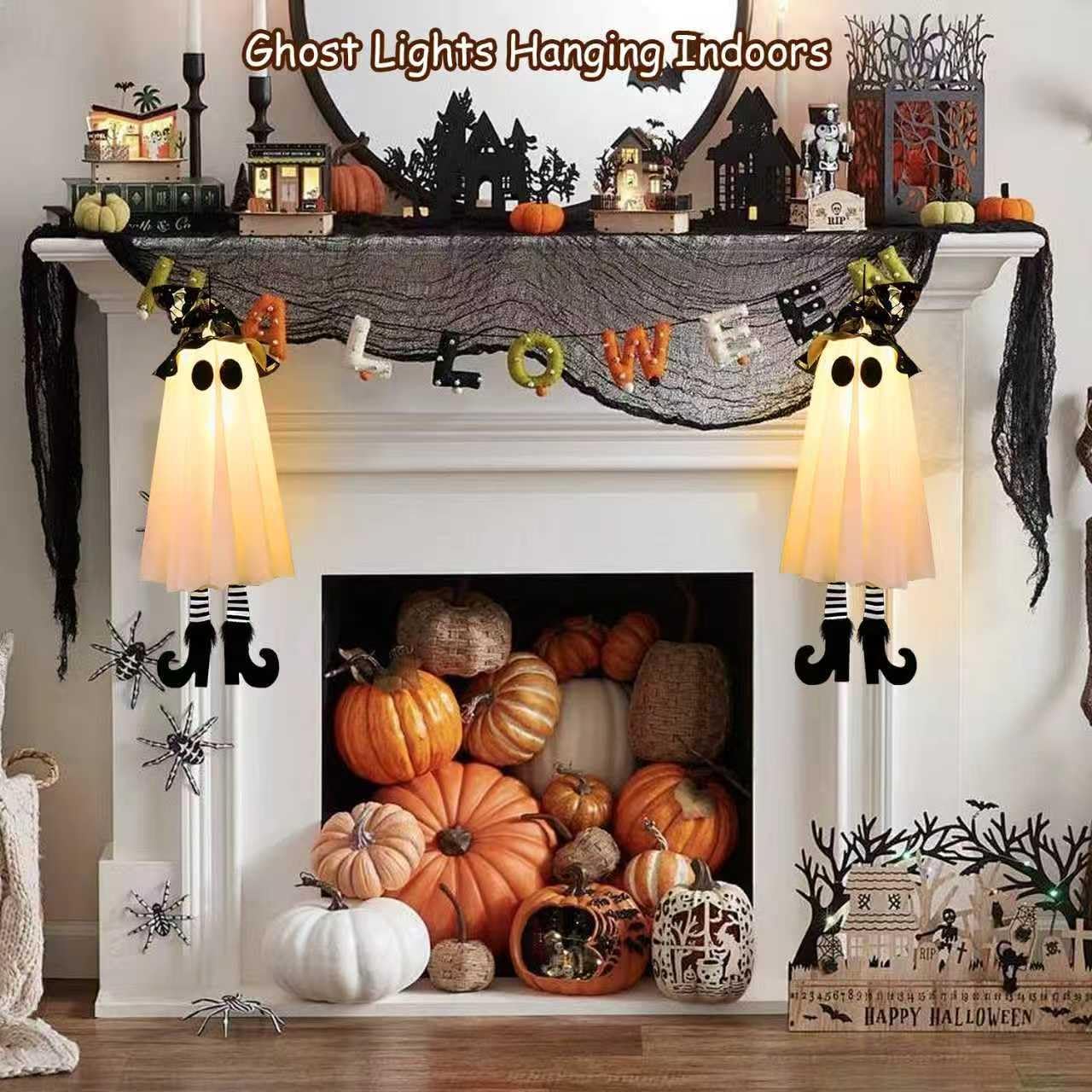 Luces Fantasma Colgantes De Halloween A Pilas