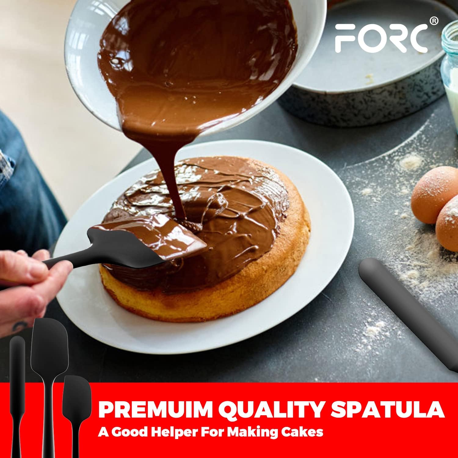 Espátulas De Silicona Núcleo De Acero Inoxidable x8