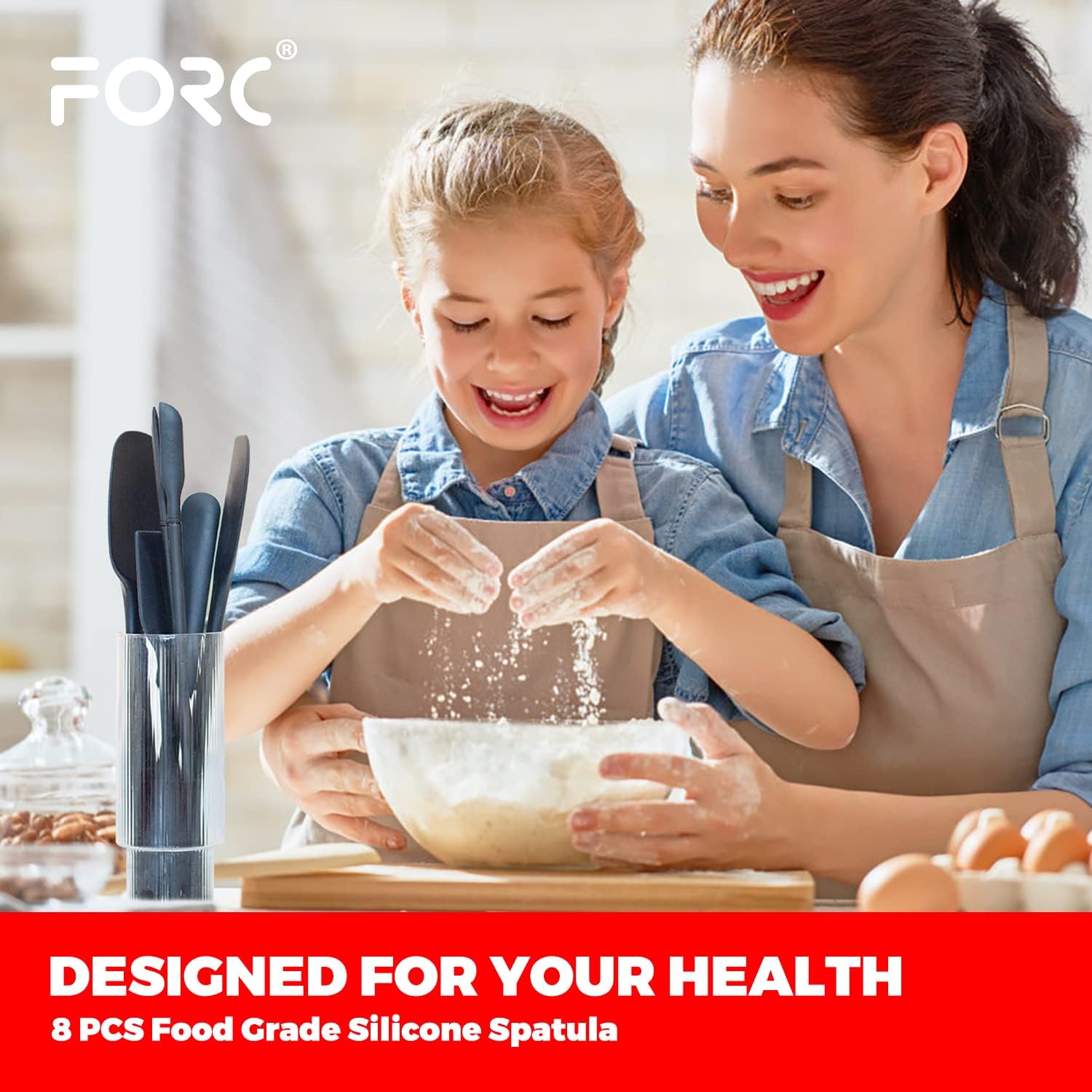 Espátulas De Silicona Núcleo De Acero Inoxidable x8