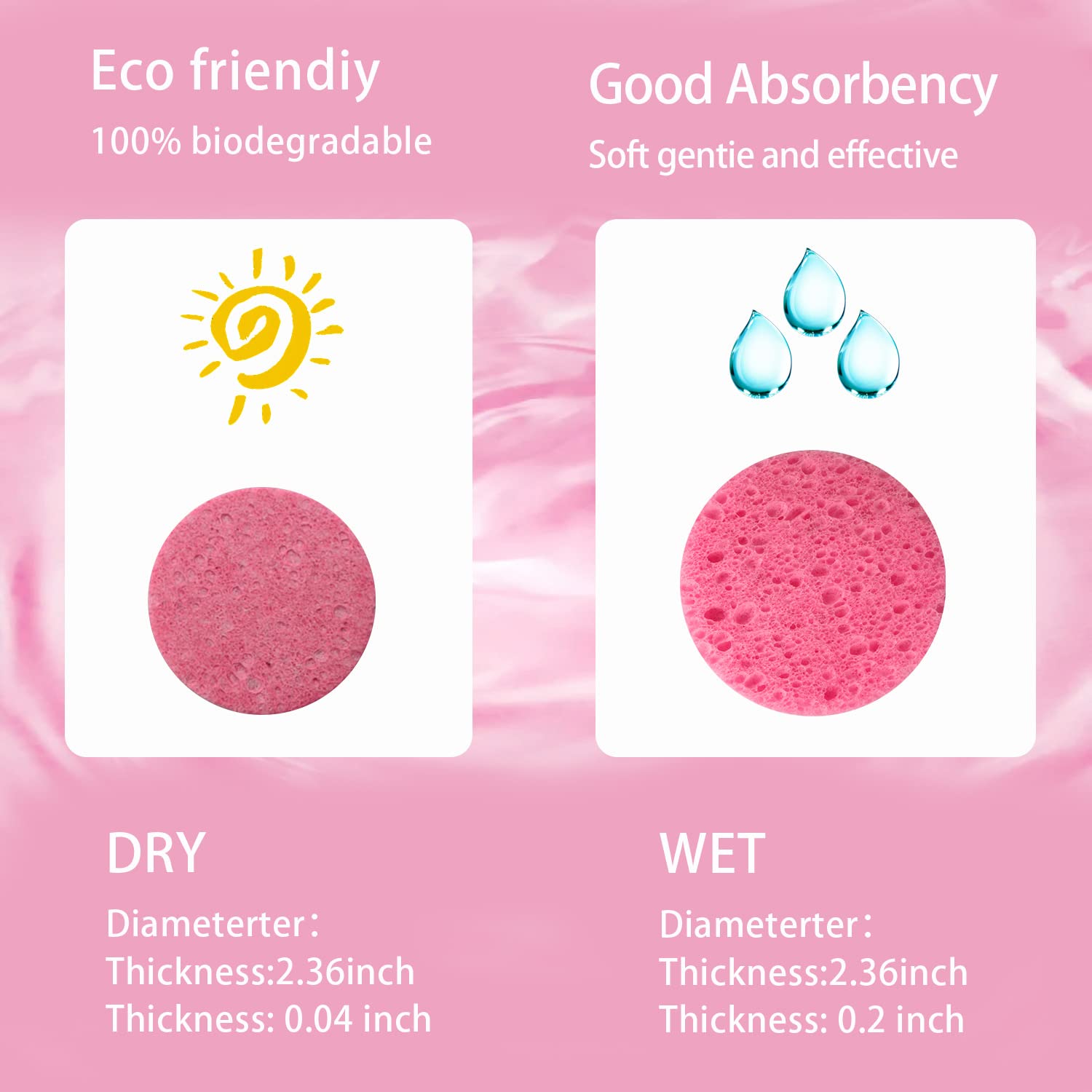 Esponjas Faciales Celulosa Natural Pack 50uni