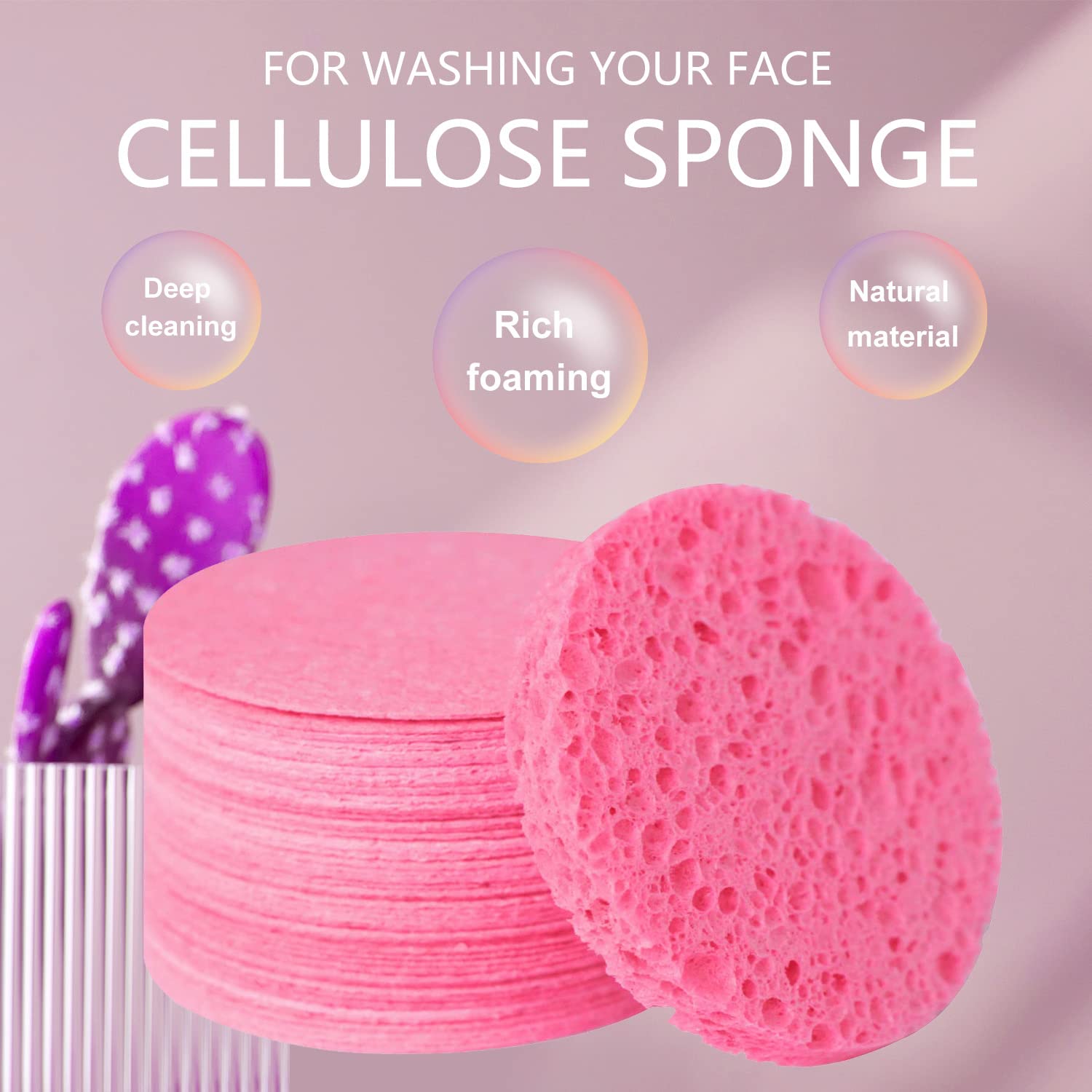 Esponjas Faciales Celulosa Natural Pack 50uni
