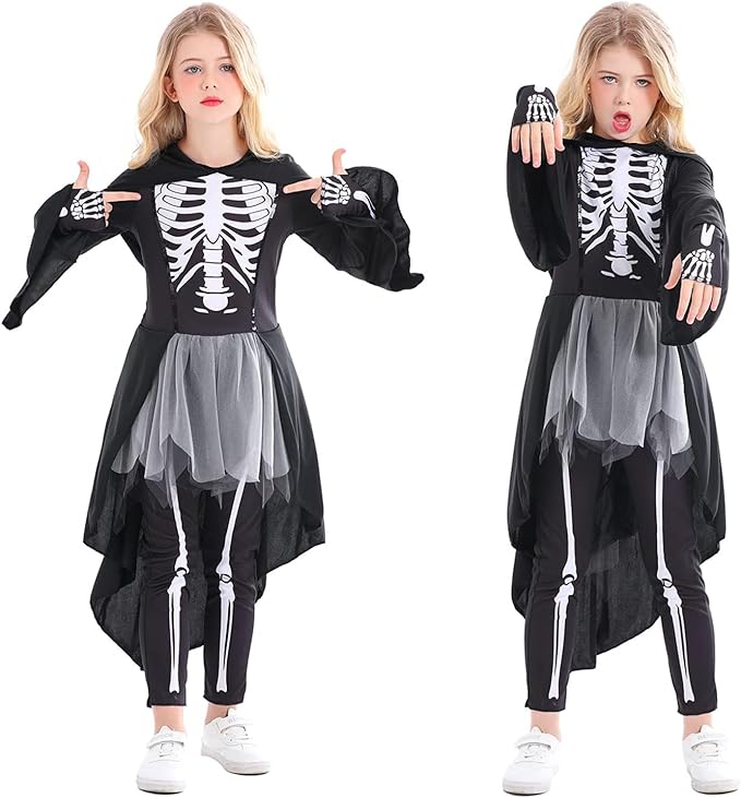 Disfraz De Halloween Calavera Infantil Con Tutu