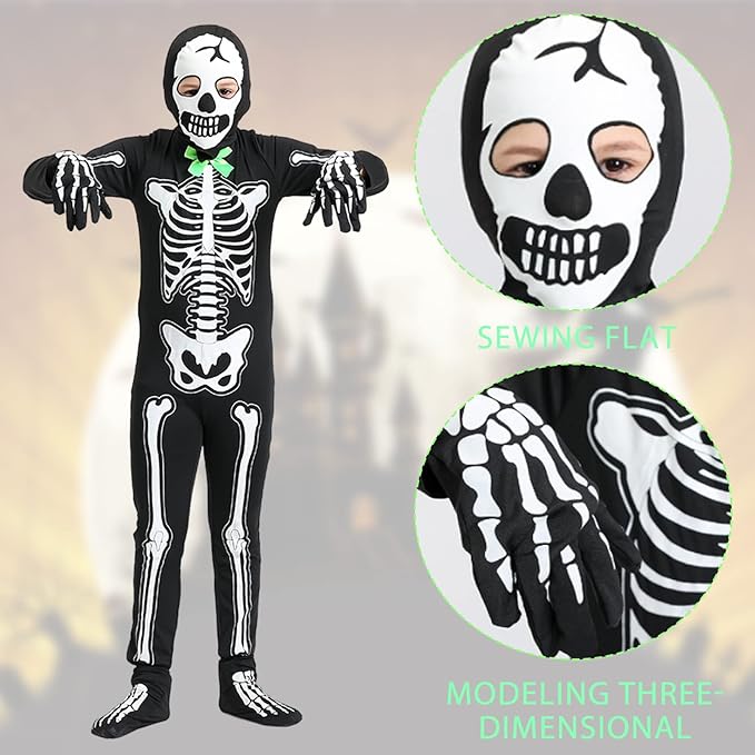 Disfraz Esqueleto Halloween Brilla En la Oscuridad